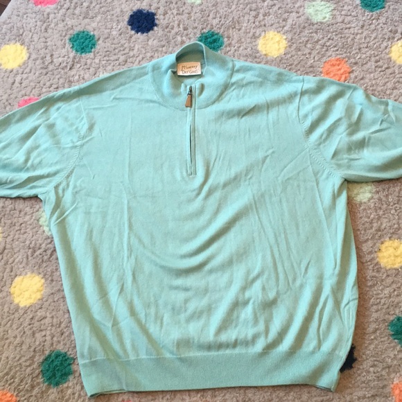Aqua half zip sweater. - Picture 3 of 3